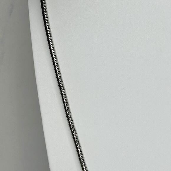 Chico's Snake Chain Necklace Silver Tone Long Layering Perfect ✨ - Picture 5 of 10